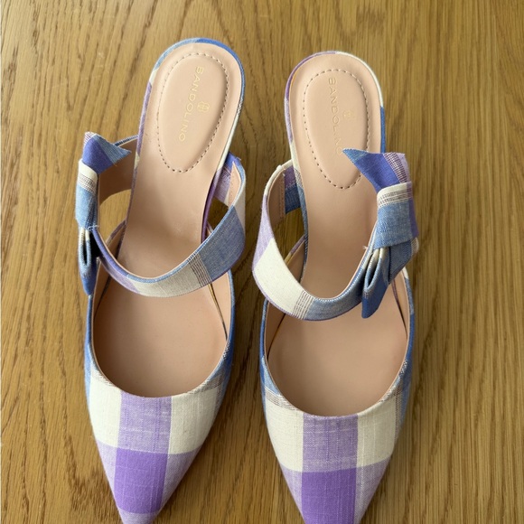 Bandolino Lilac Plaid Women's Mules - Picture 4 of 6